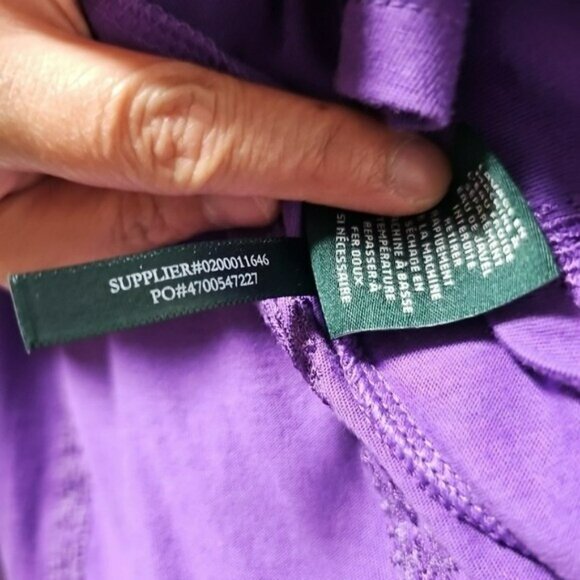 ALT Elena Gilbert Ralph Lauren Blouse Medium Purple Smock Top Cottage Peasant - Picture 6 of 8